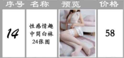 微博红人@（桃桃酱）系列（14）价值58元性感情趣白丝中筒袜原版高清图包（24P）[26.80M]插图