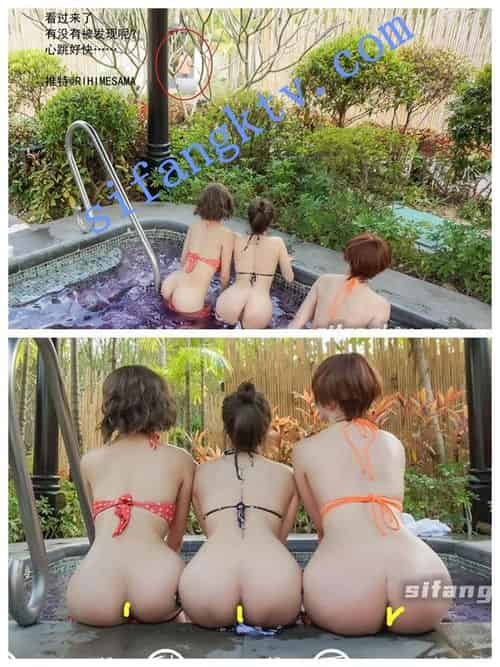 超人气推特女神[理万姬×懂小姐×会有妻]温泉全裸露出粉鲍插图